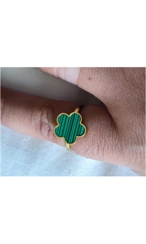 Bague fleur verte