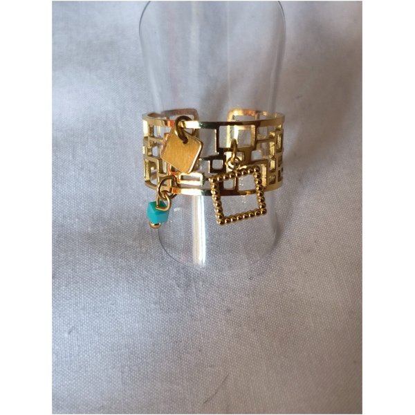 Bague breloque carré
