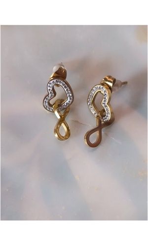 Boucle d'oreille coeur infini
