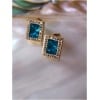 Boucle d’oreille rectangulaire turquoise