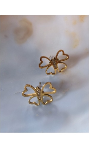 Boucle d'oreille coeur papillon