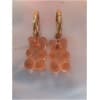 Boucle d'oreille nounours rose