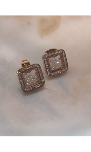 Boucle d'oreille carré diams
