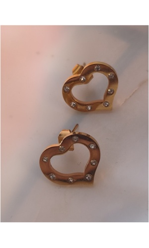 Boucle d'oreille coeur petit diams