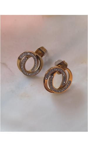 Boucle d'oreille double ovale