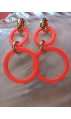 Boucle d'oreille fluo Orange
