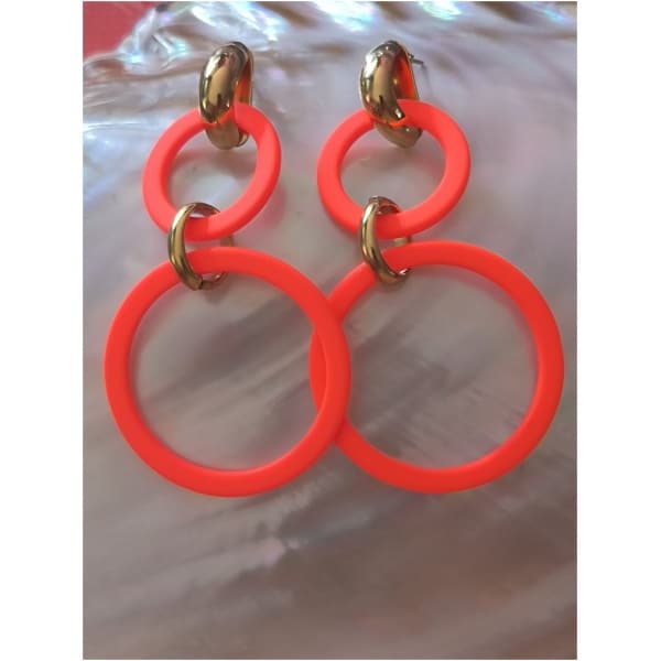 Boucle d'oreille fluo Orange
