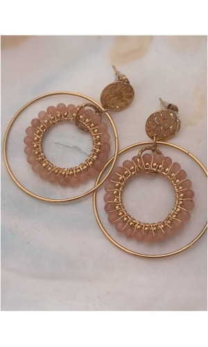 Boucle d'oreille créole perle