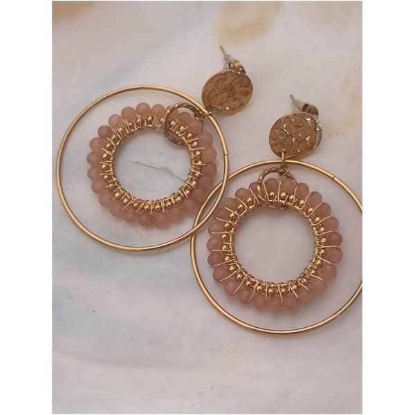 Boucle d'oreille créole perle