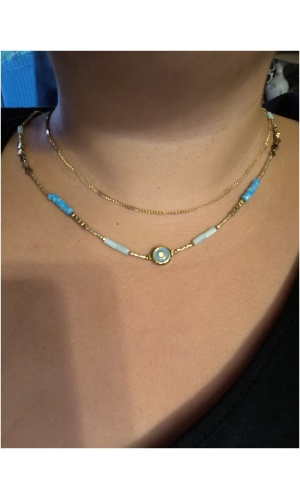 Collier double chaine oeil