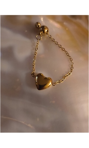 Bague chaîne coeur