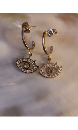 Boucle d'oreille oeil diams