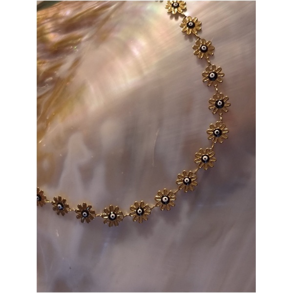 Collier fleur oeil