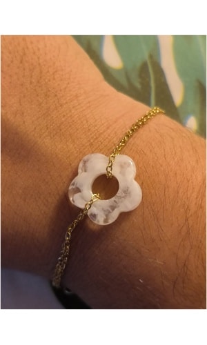 Bracelet fleur nacré