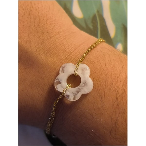 Bracelet fleur nacré