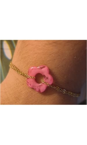 Bracelet fleur rose fushia