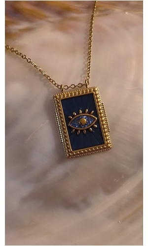 Collier plaque oeil