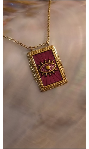 Collier plaque oeil