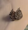 Broche argentée ornée de strass étincelants.