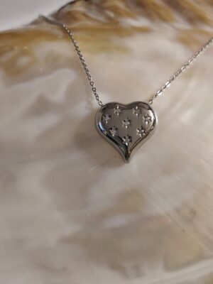 Collier coeur certi diams