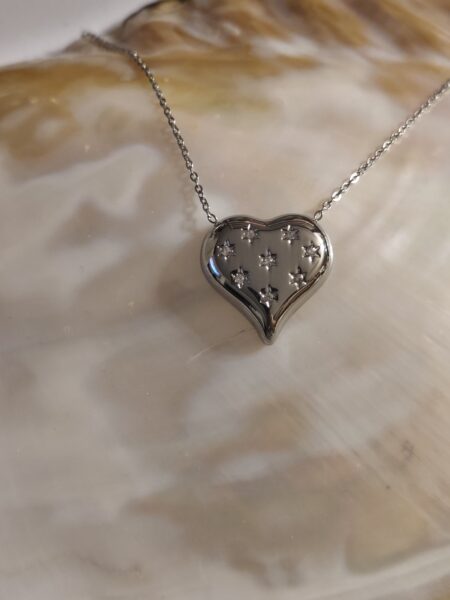 Collier coeur certi diams