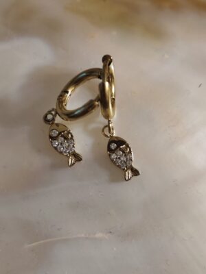 Boucle d'oreille poisson diams