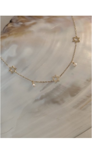 Collier multi maguen avec perle