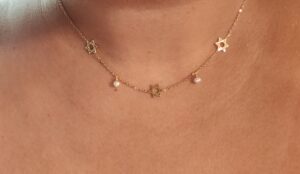 Collier multi maguen avec perle