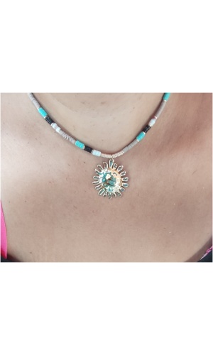 Collier soleil perlé