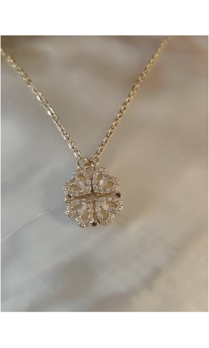Collier trèfle coeur
