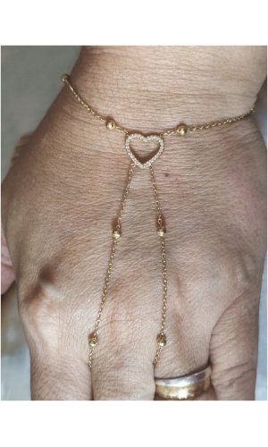 Bracelet chaîne coeur diams