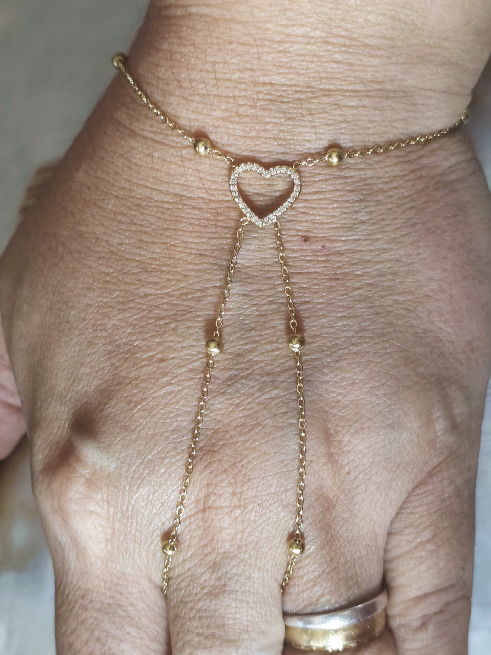 Bracelet chaîne coeur diams Bracelet chaîne coeur diams