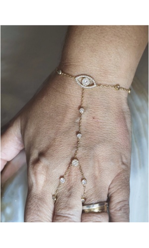 Bracelet chaîne main Oeil