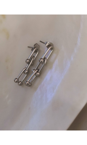 Boucle d'oreille anneau boule