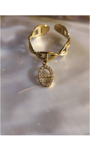 Bague multi ovale breloque