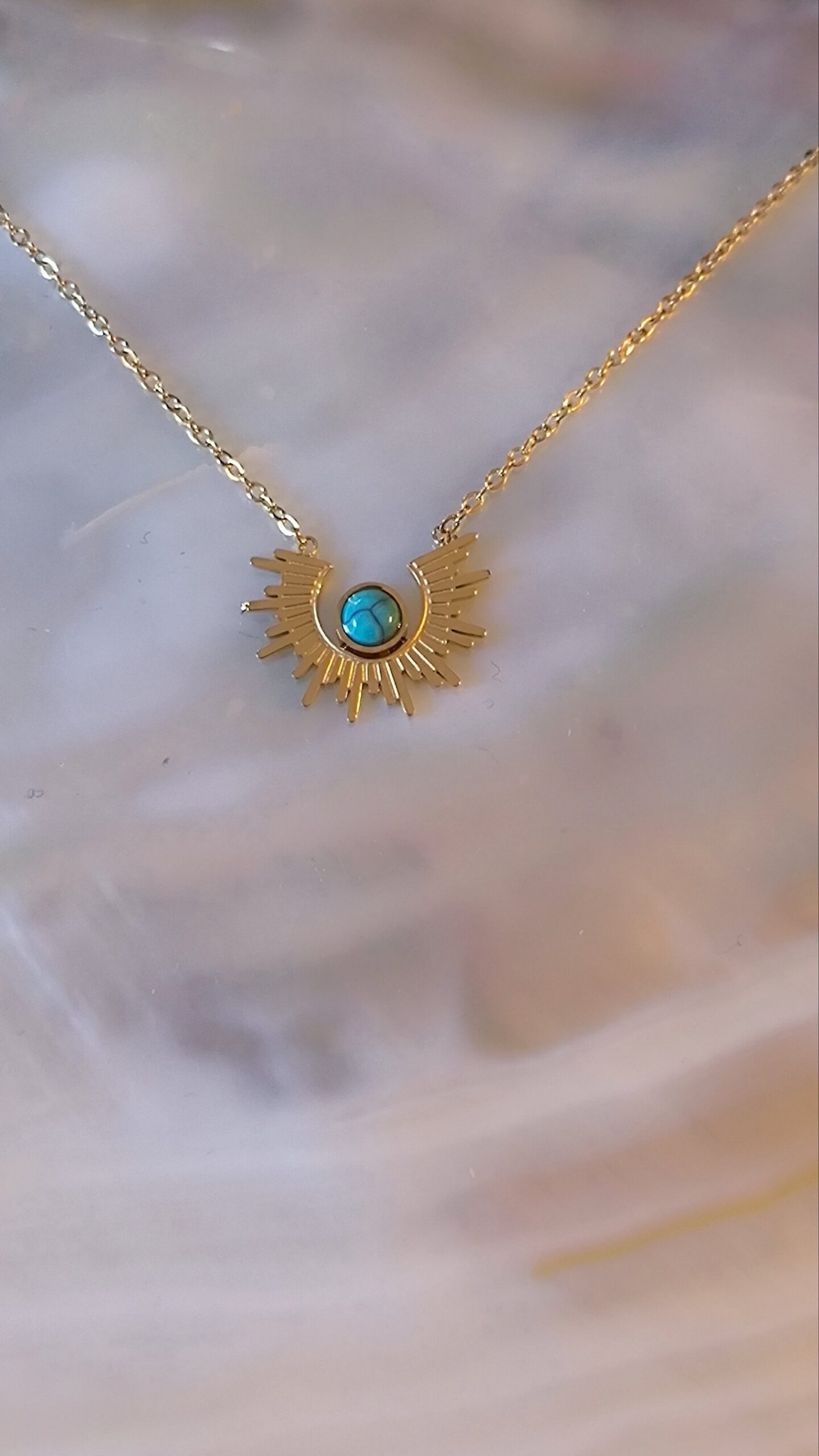 Coller soleil turquoise
