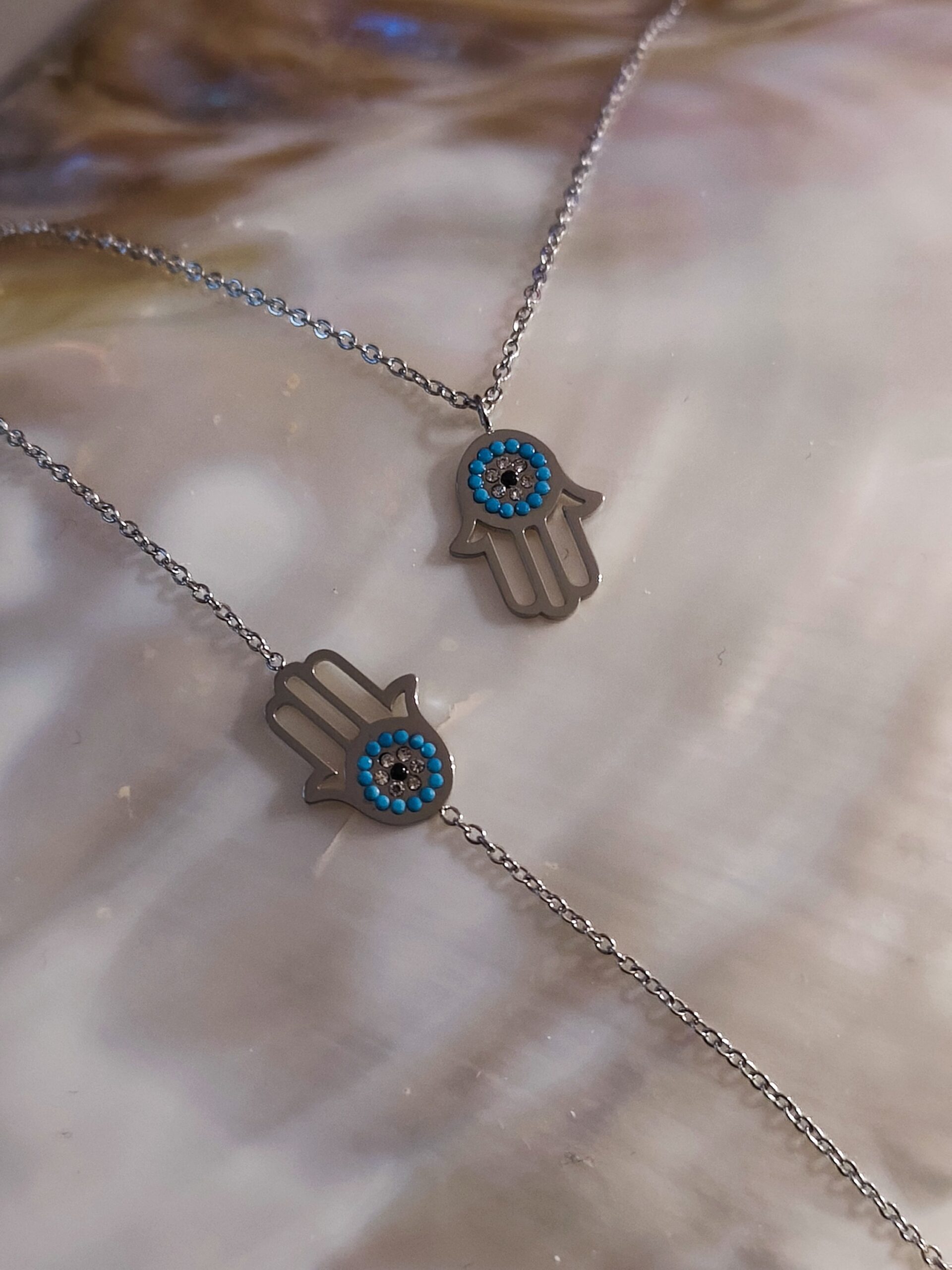 Parure main turquoise