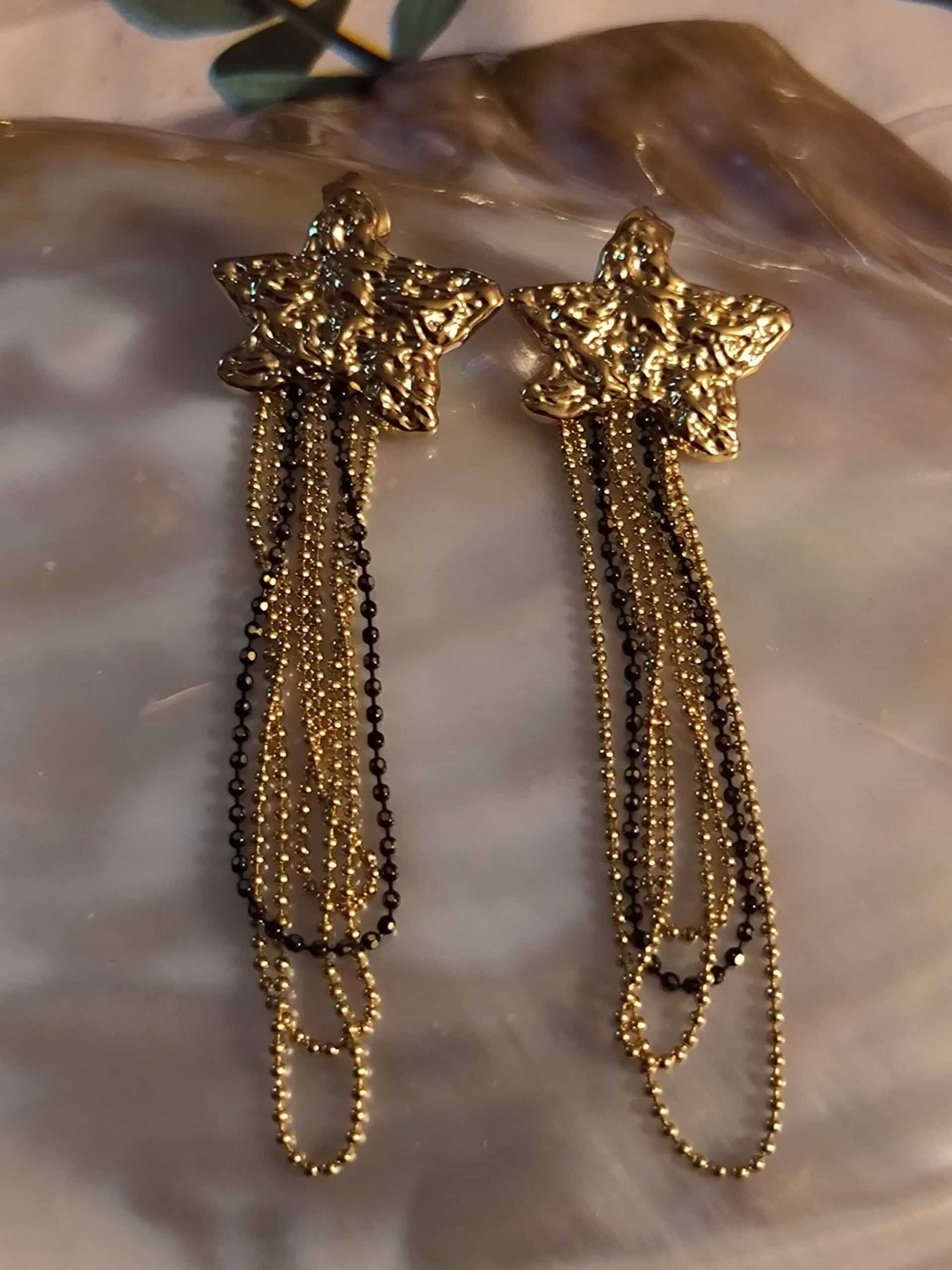 Boucle d'oreille étoile chaîne