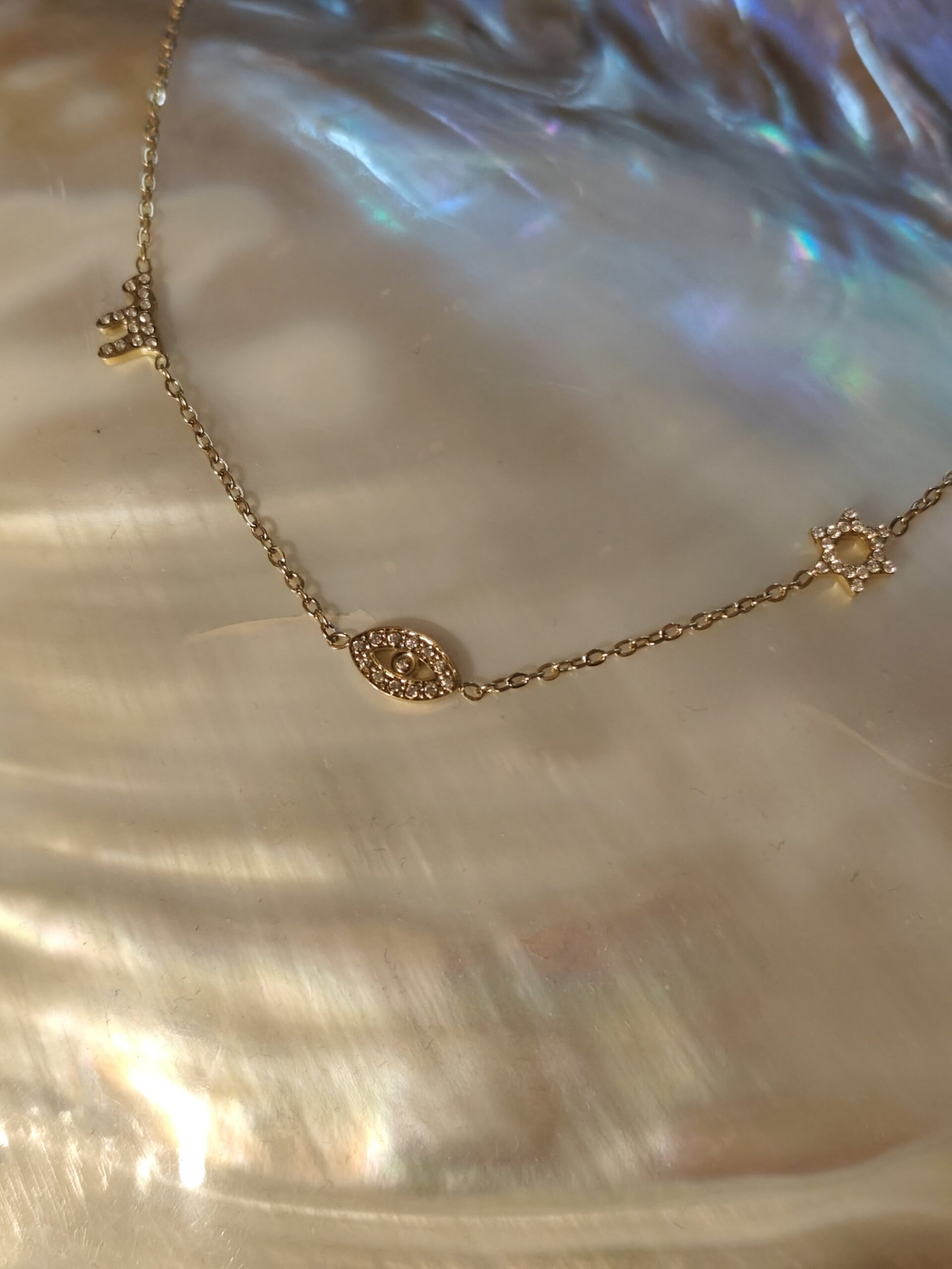 Collier multi maguen oeil Hai