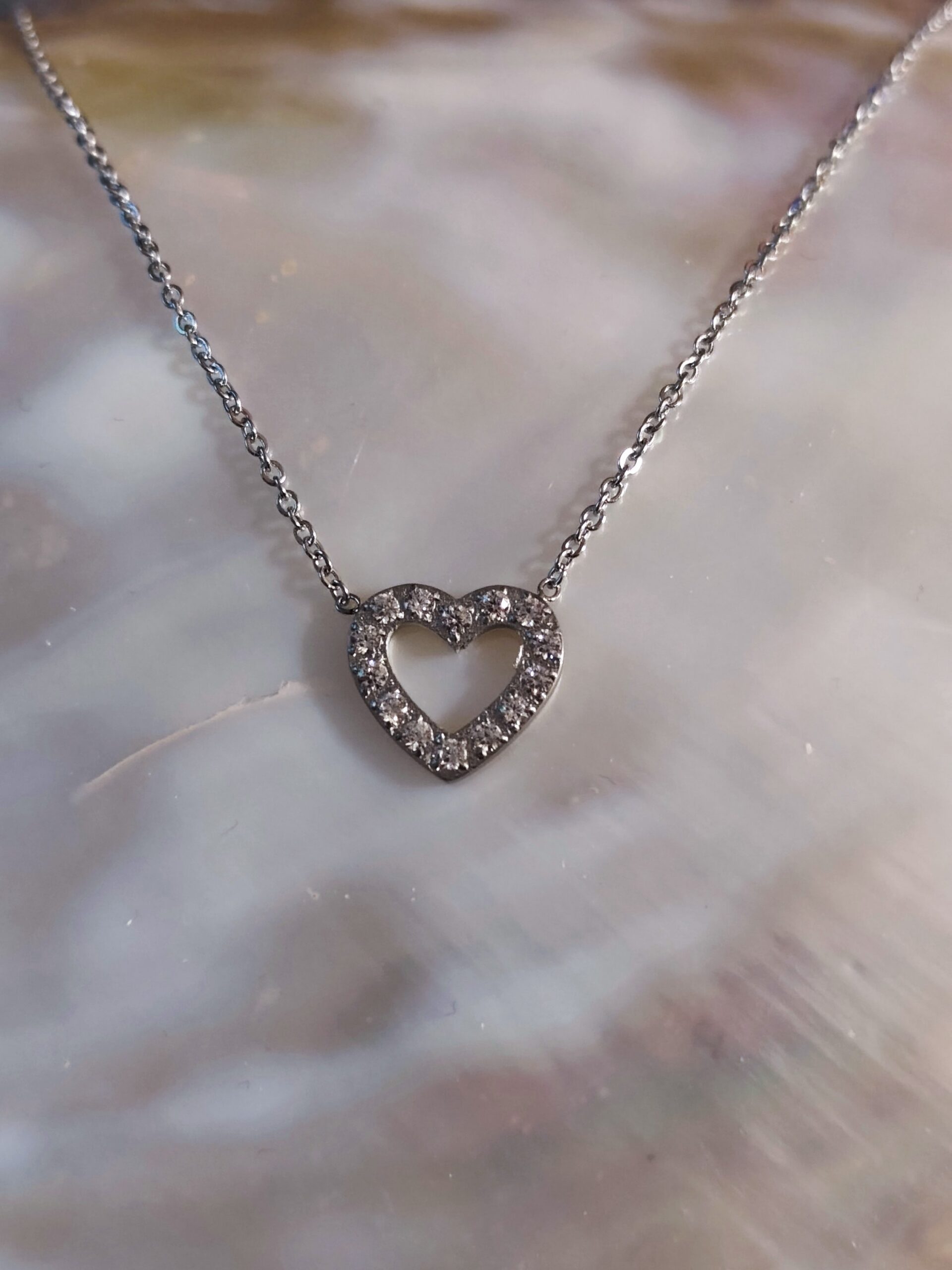 Collier coeur zirco