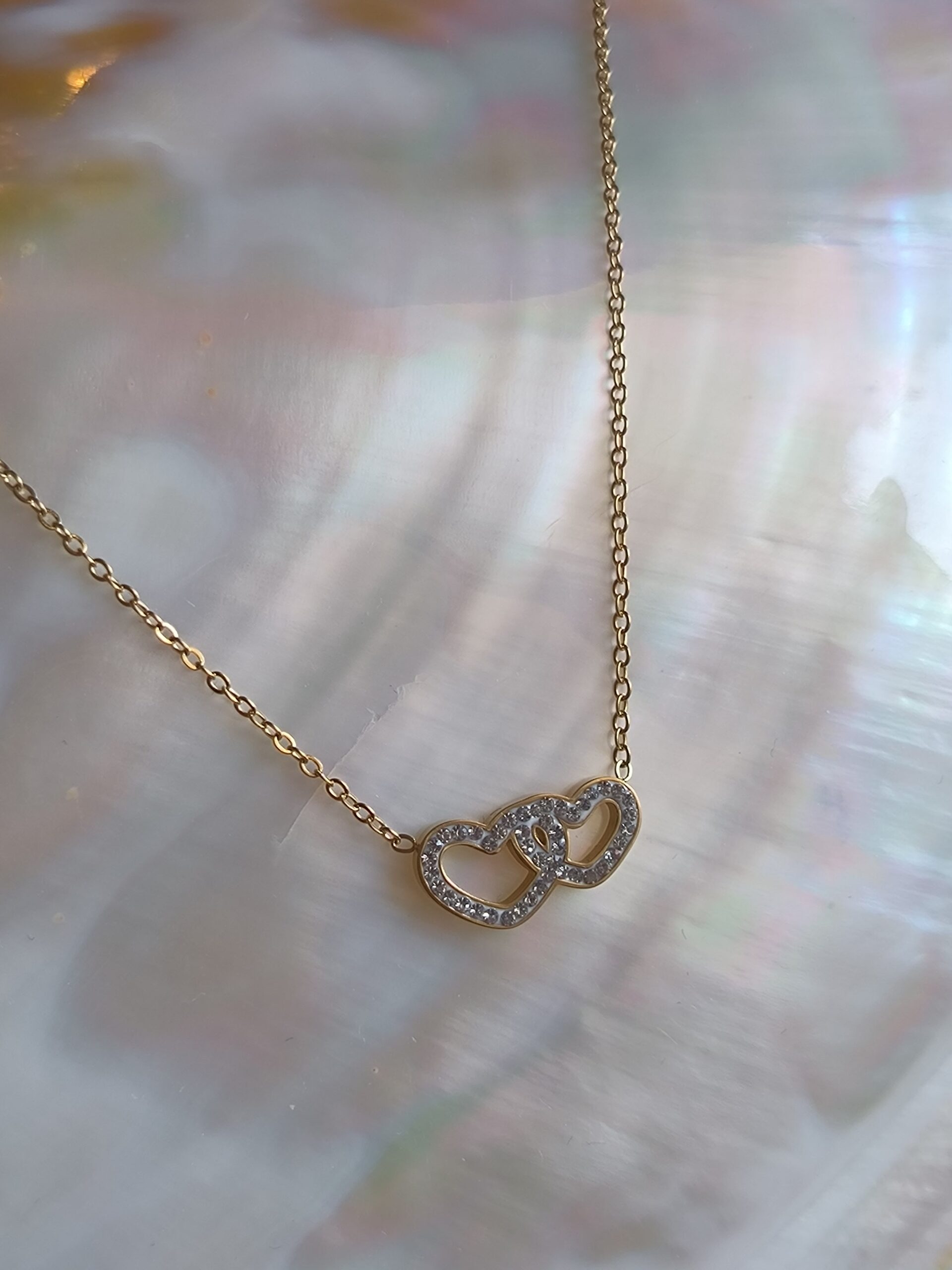 Collier double coeur diam's