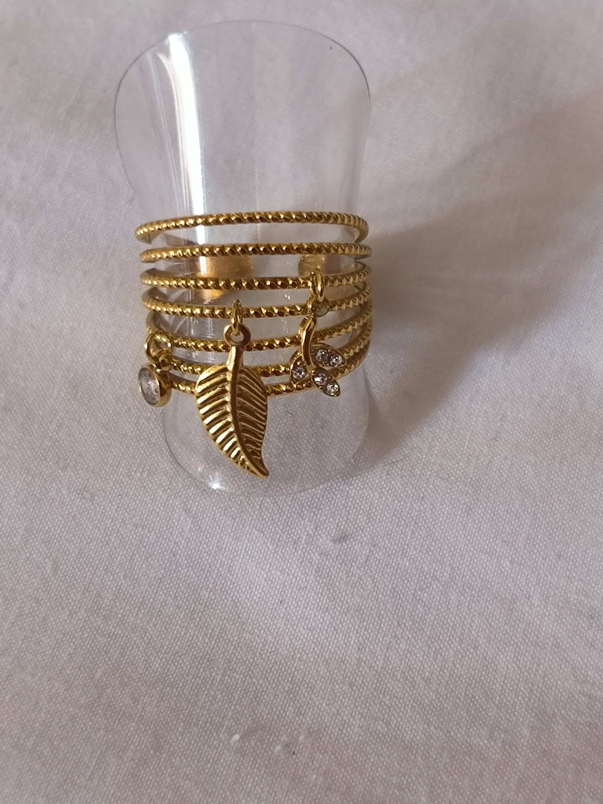 Bague breloque feuille