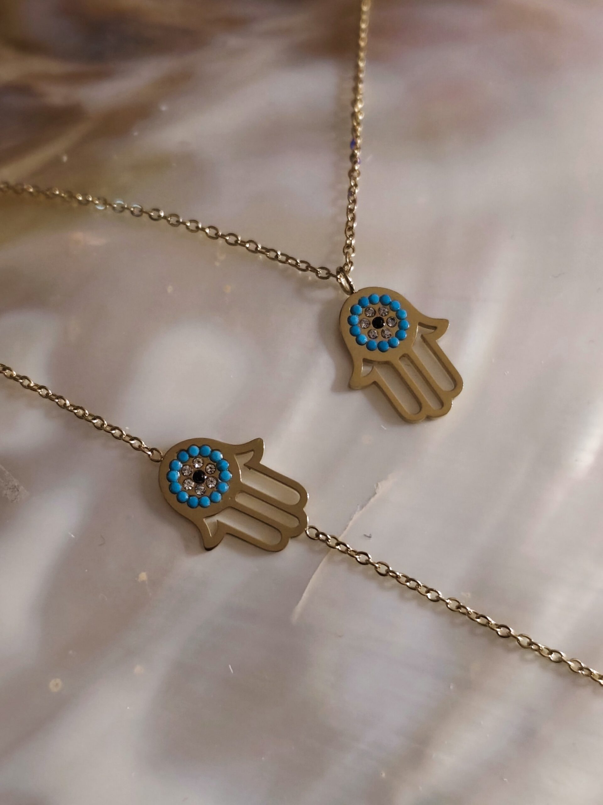 Parure main turquoise