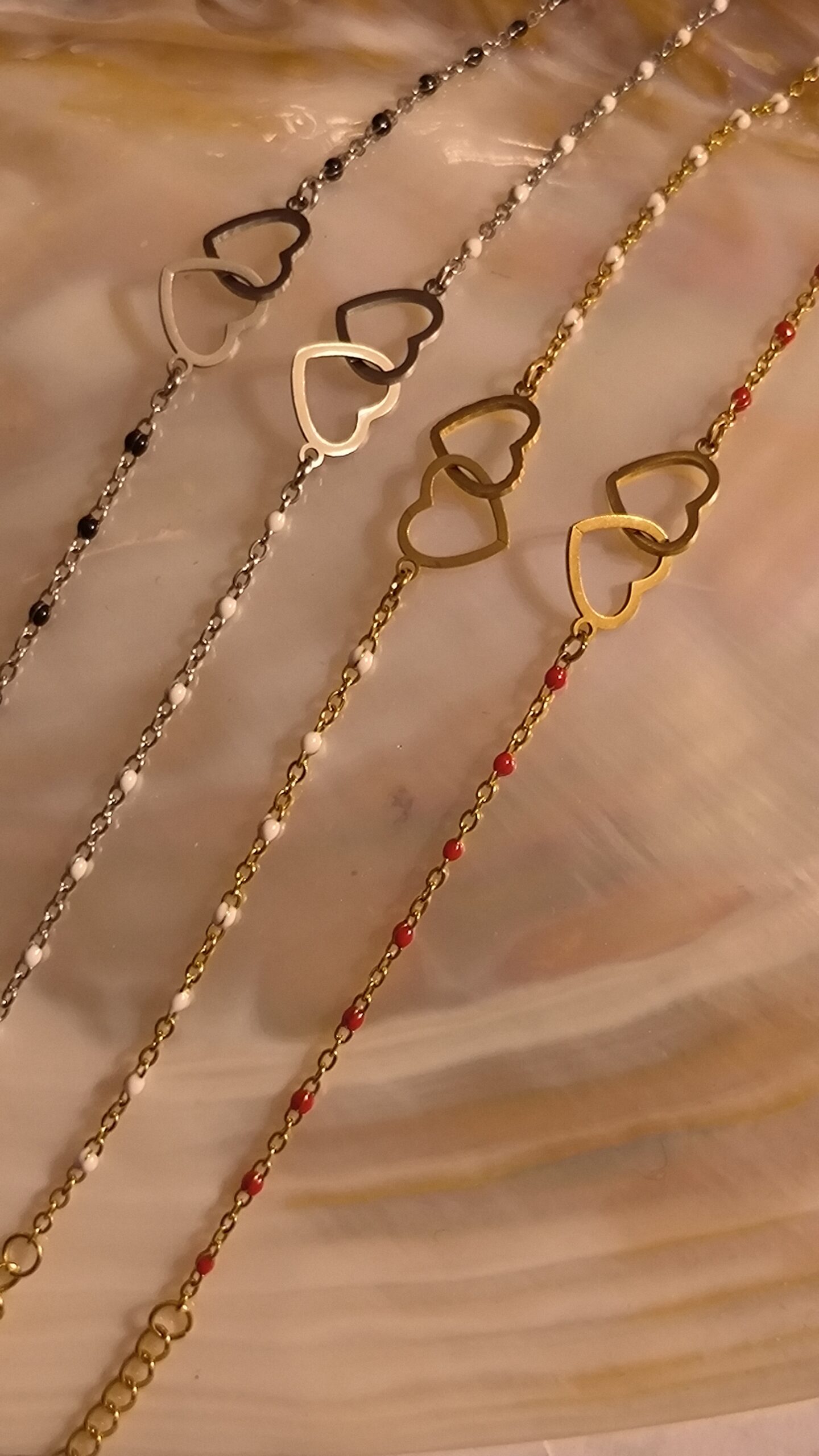 Bracelet coeur perlé