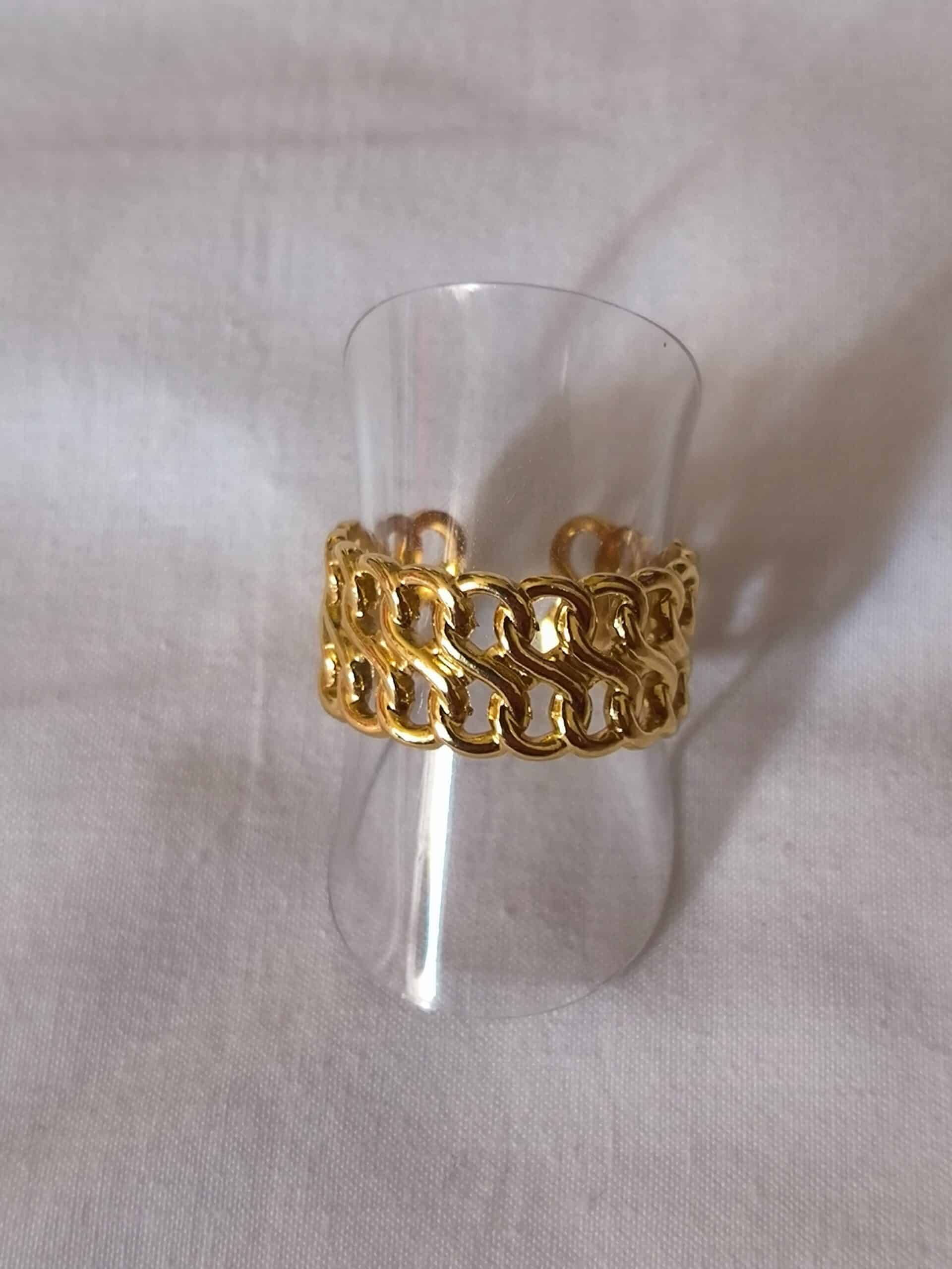 Bague 2 chaine maillon