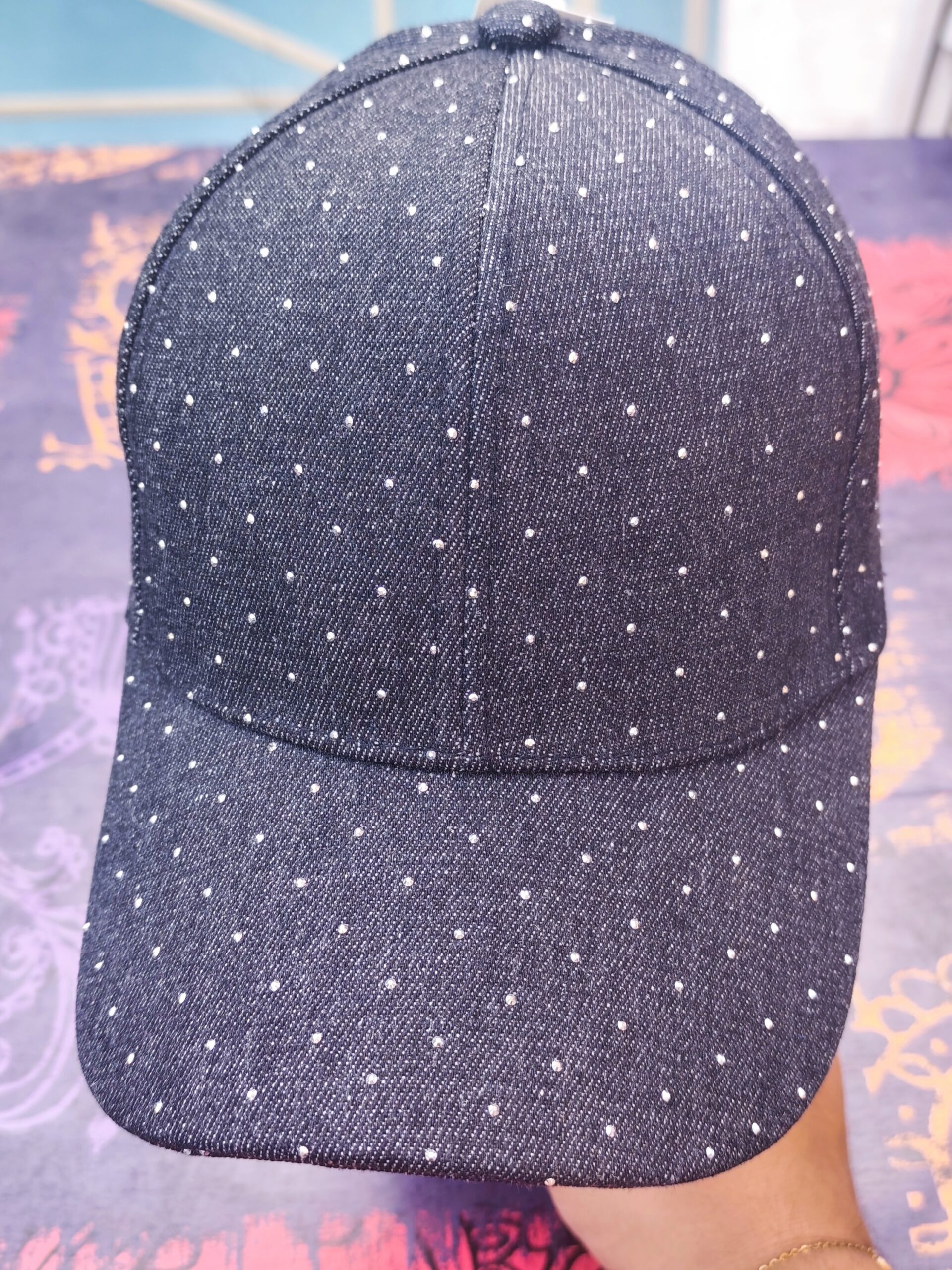 Chapeau jean noir diams