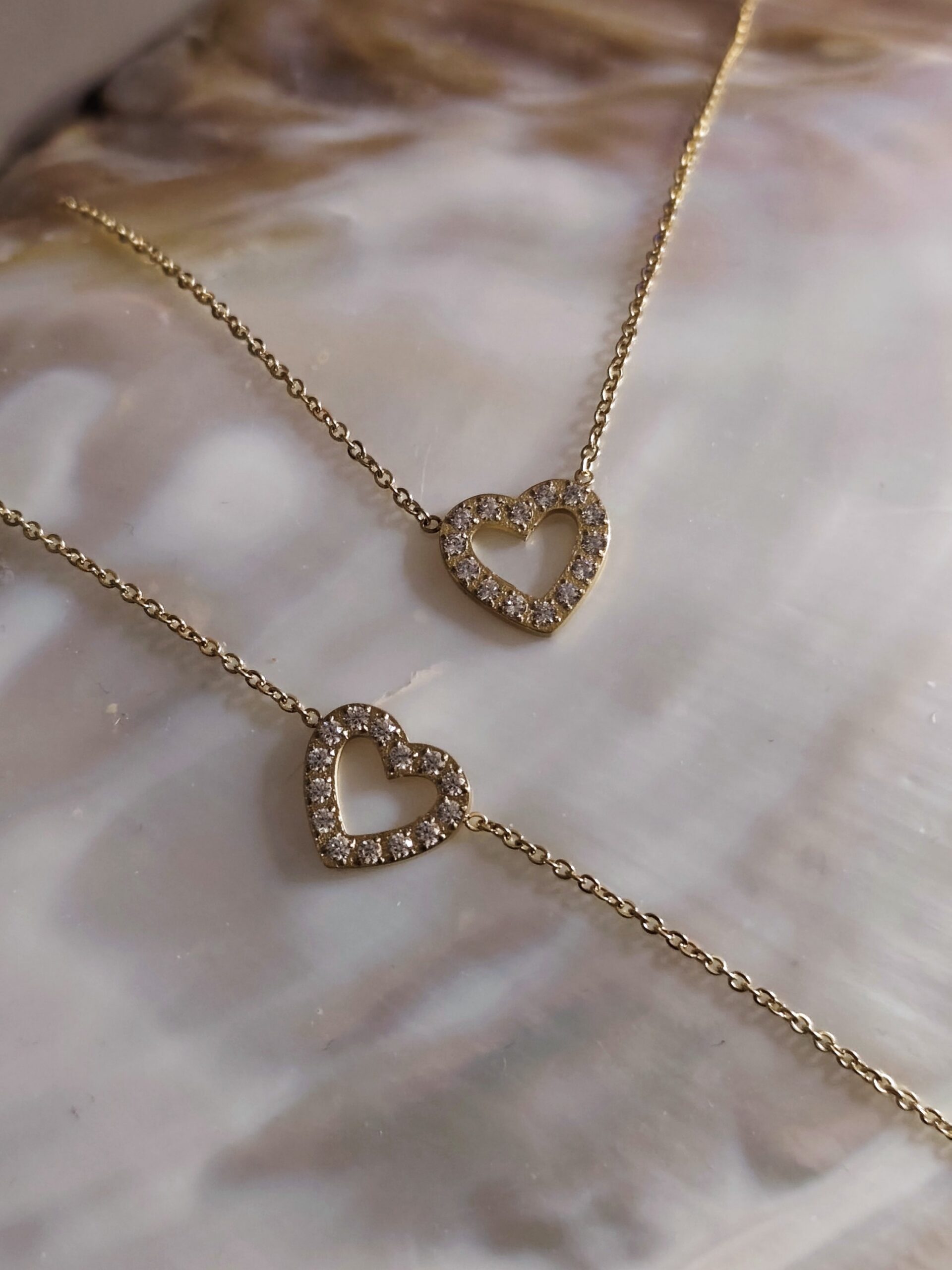 Parure coeur zirco