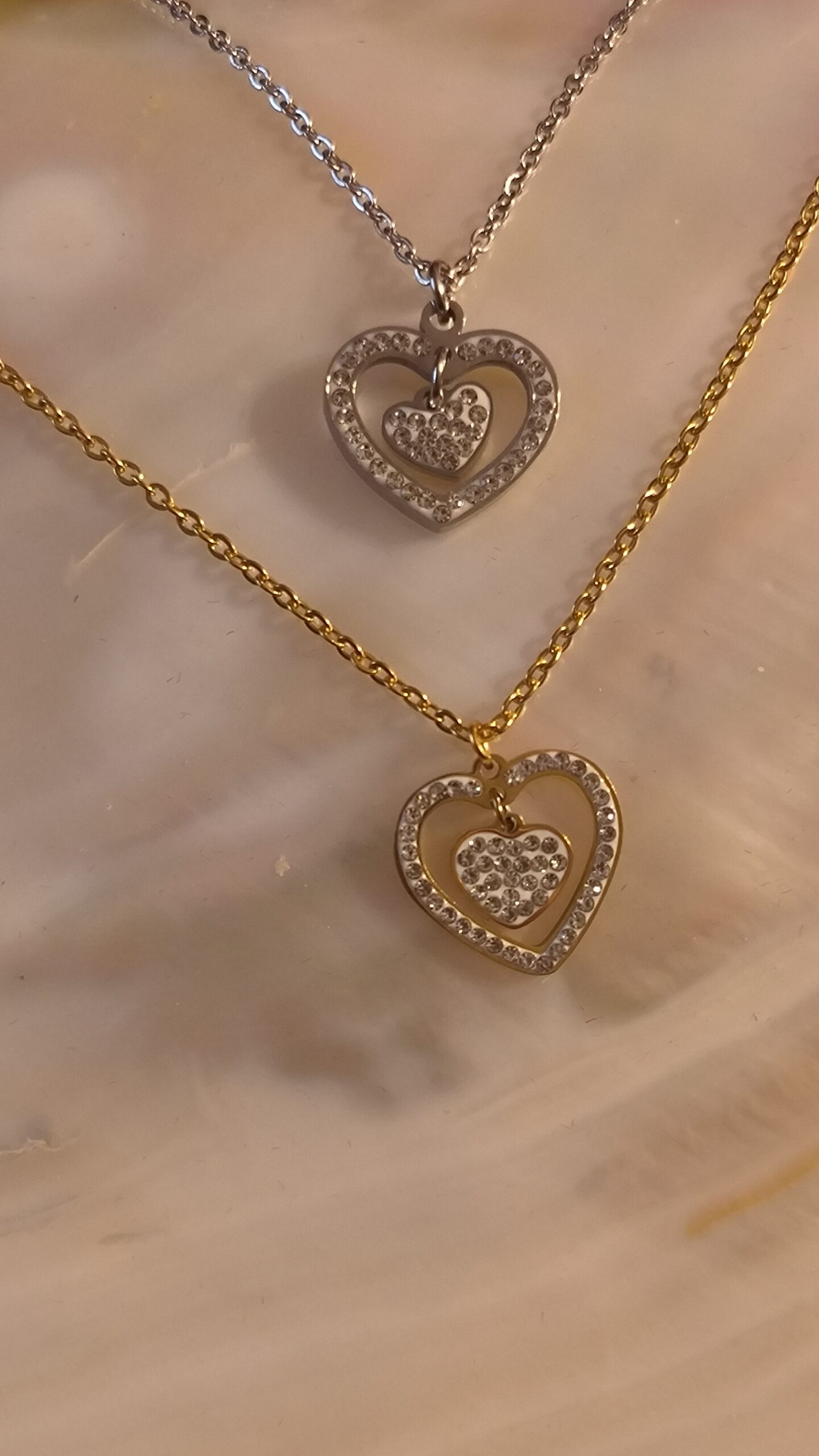 Collier coeur avec petit coeur