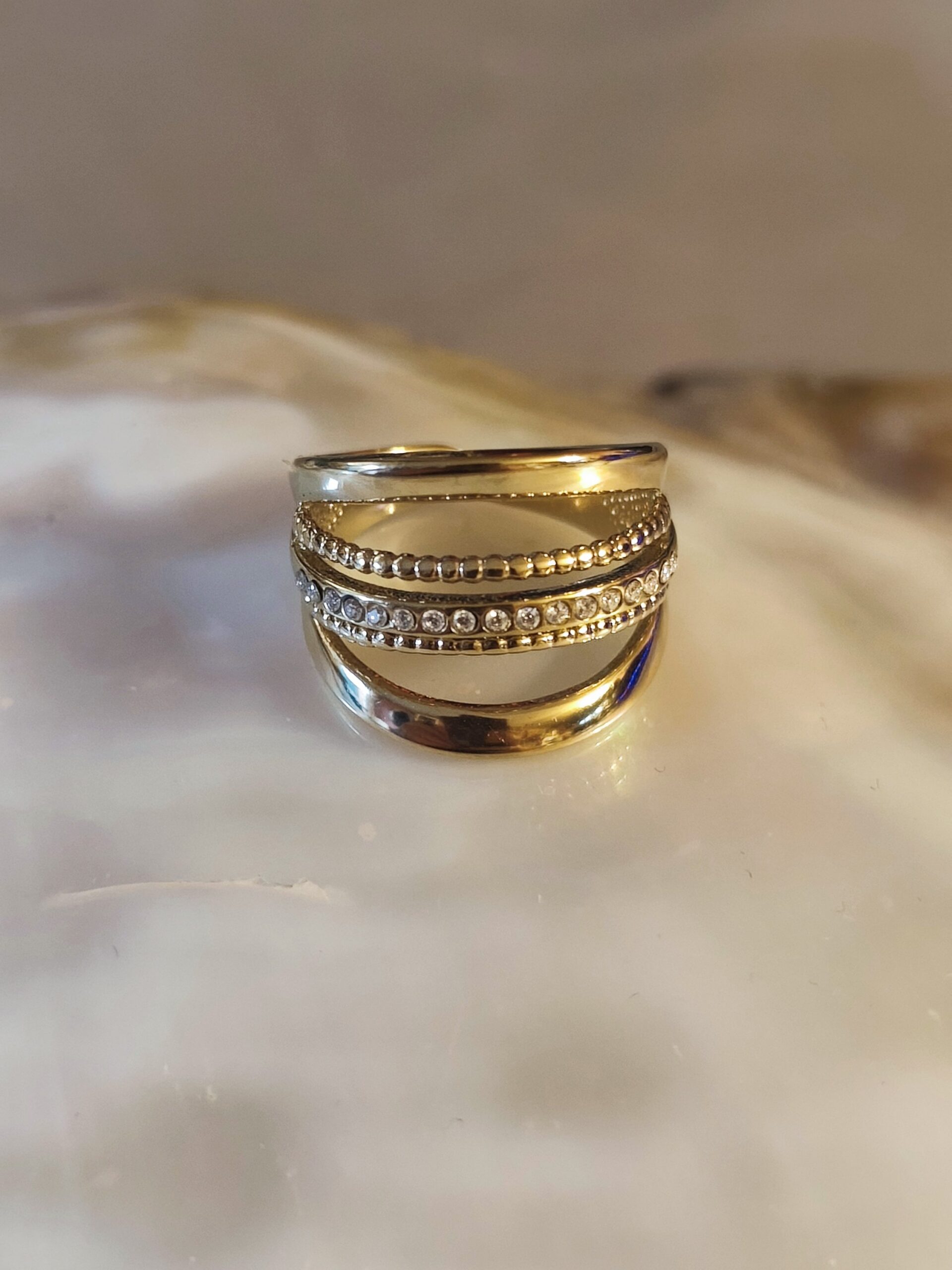 Bague ligne zirco