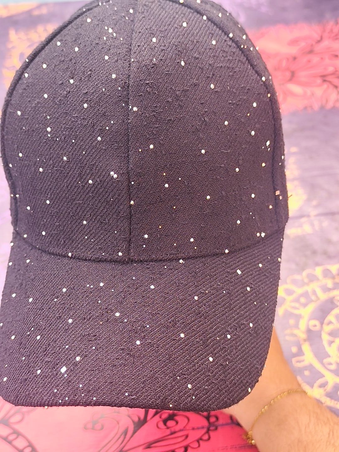 Casquette toile brillant